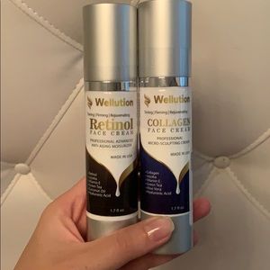 Retinol and collagen face creams